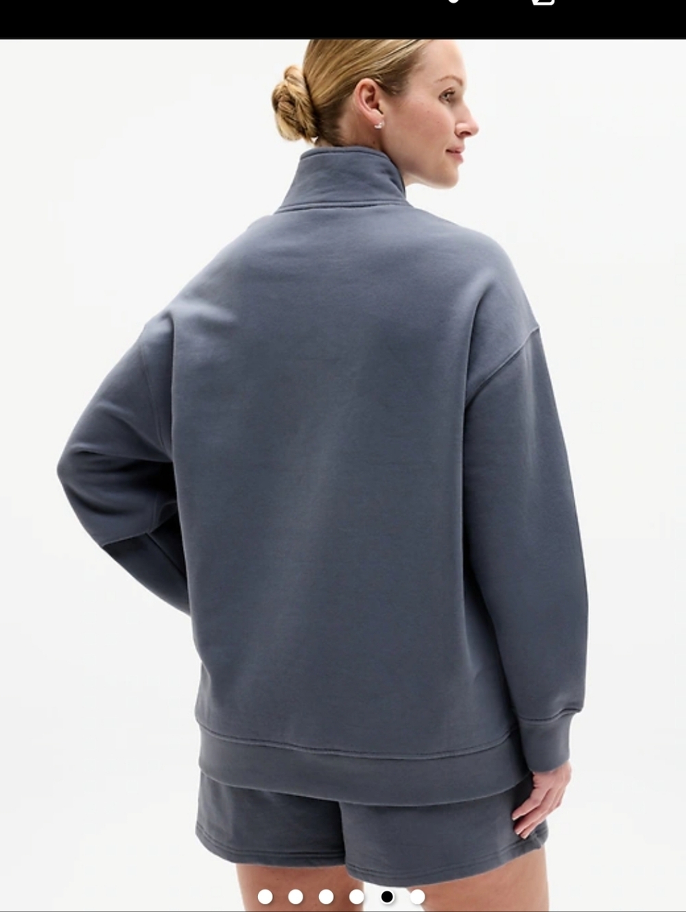 Women's Forever Fleece 1/4 Zip -Front Sweatshirt Athleta- Gray - Picture 2 of 5